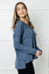 Basically Freezing Brushed Hacci Top in Dusty Blue