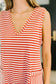 Caught You Staring Ribbed Knit Romper in Rust