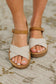 Chester Platform Nubuck Wedge Sandals in Cream
