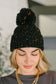 Cover Your Ears Pom Pom Beanie in Black