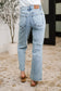 Debbie High Rise Stone Wash Straight Fit Jeans