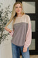 Dual Tones Cable Ribbed Knit Sweater