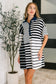 Everlasting Love Striped Collared Dress in Black and Navy