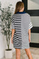 Everlasting Love Striped Collared Dress in Black and Navy