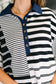 Everlasting Love Striped Collared Dress in Black and Navy