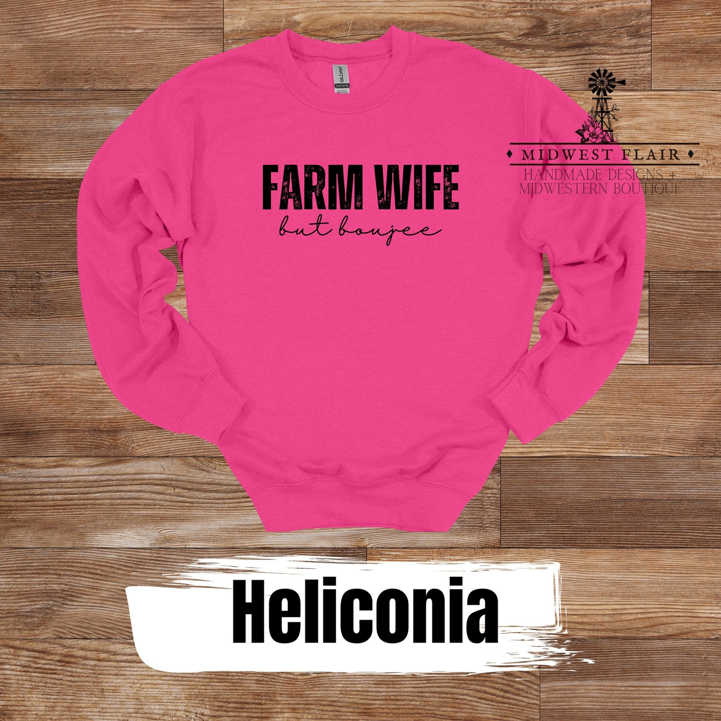 Farm Wife But Boujee- Graphic Crewneck Sweatshirt