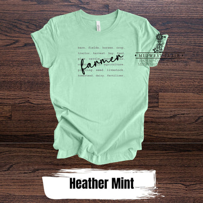 Farmer Typography Graphic T-Shirt- Multiple Colors