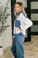 Here for Now Color Block Hoodie in Blue