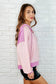 Here for Now Color Block Hoodie in Pink