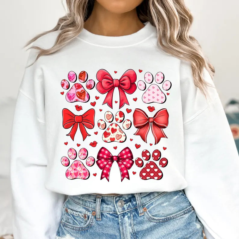 Valentines Paw prints - Graphic Sweatshirt