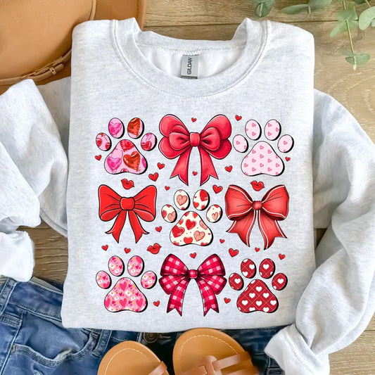 Valentines Paw prints - Graphic Sweatshirt