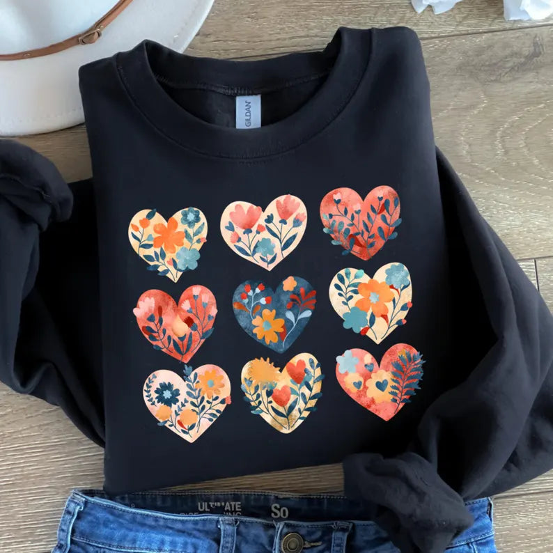 Wildflower Hearts- Graphic Sweatshirt