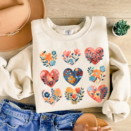 Wildflower Hearts- Graphic Sweatshirt