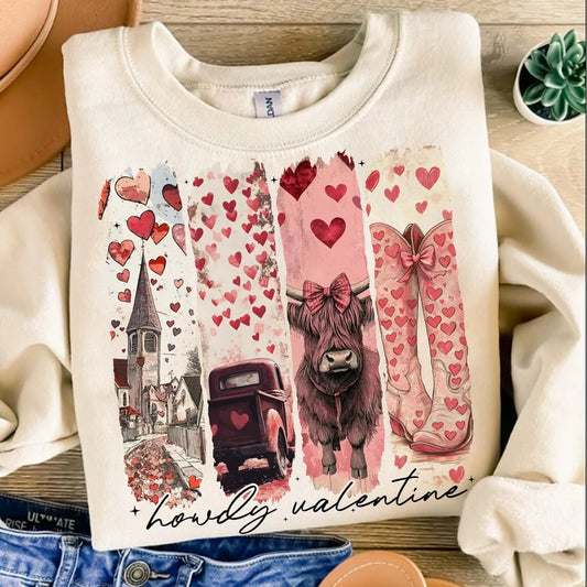 Howdy Valentine- Graphic Sweatshirt