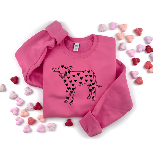 Valentine Cow - Unisex Heavy Blendâ„¢ Crewneck Sweatshirt