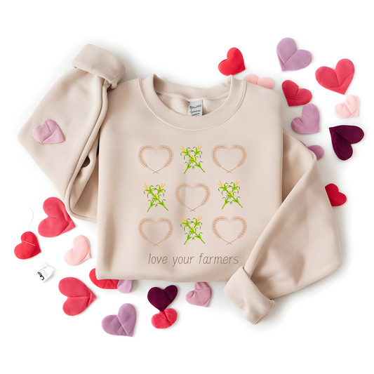 XOXO Love Your Farmers - Adult Unisex Heavy Blend™ Crewneck Sweatshirt