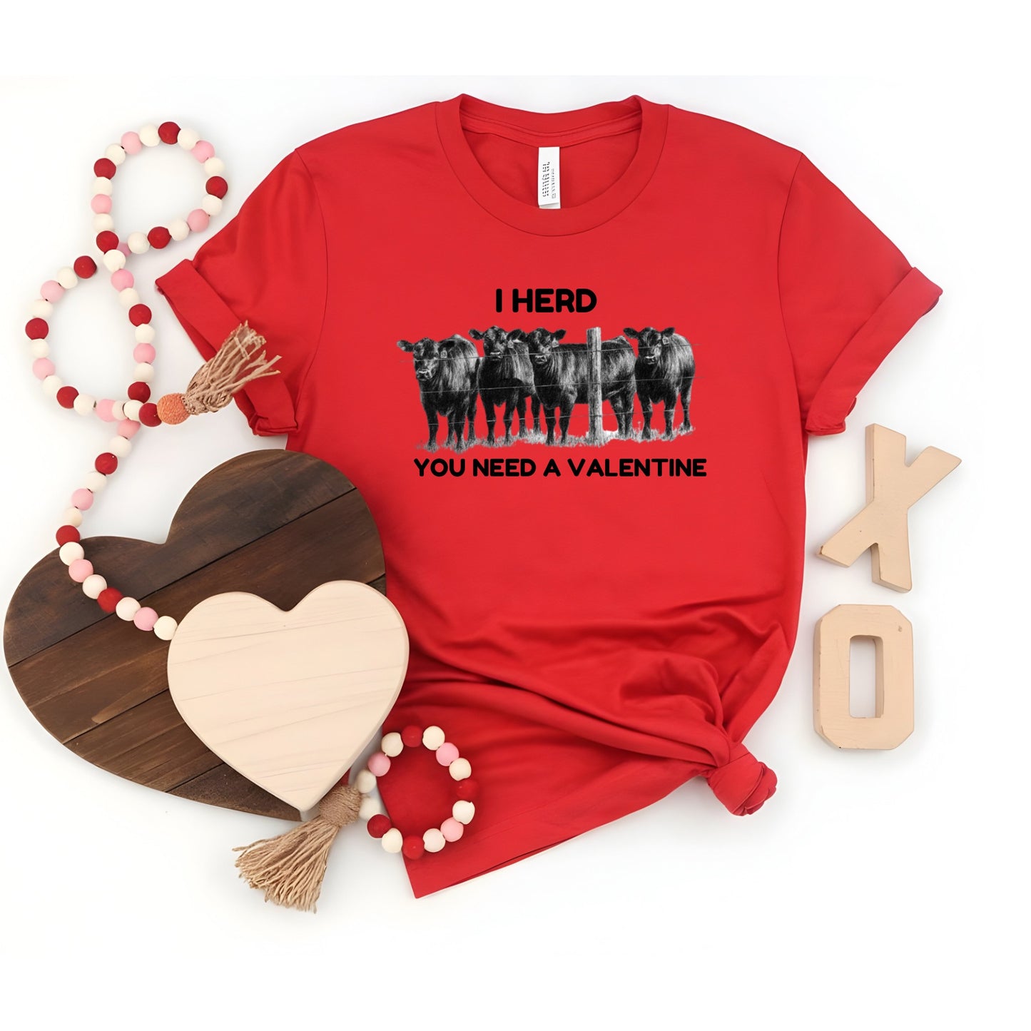 I Herd You Need A Valentine- Adult Unisex Jersey Short Sleeve Tee