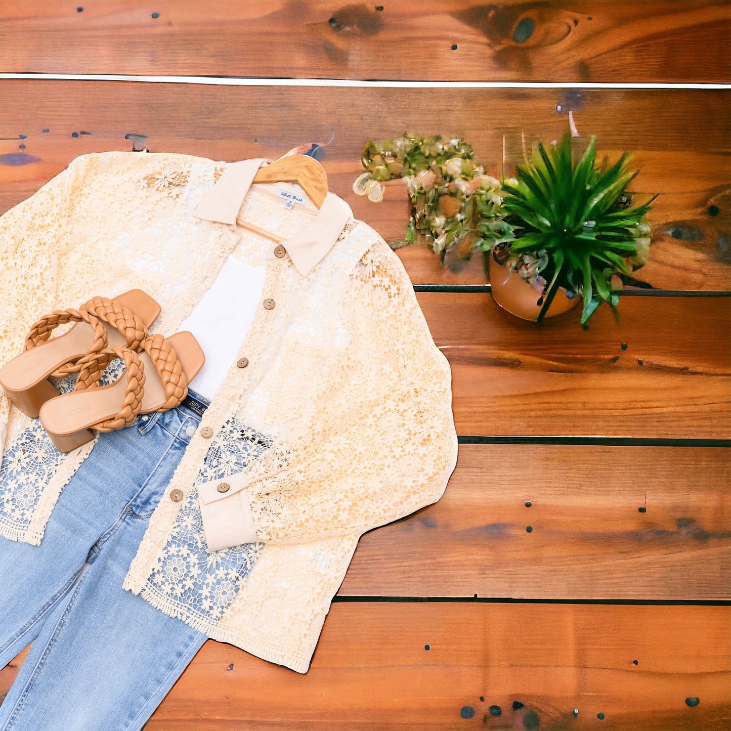 Vintage Lace Lace Button Up