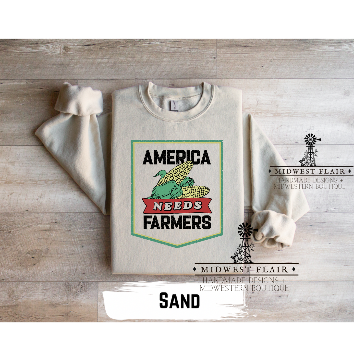 America Needs Farmers- Crewneck [Choose Your Color]