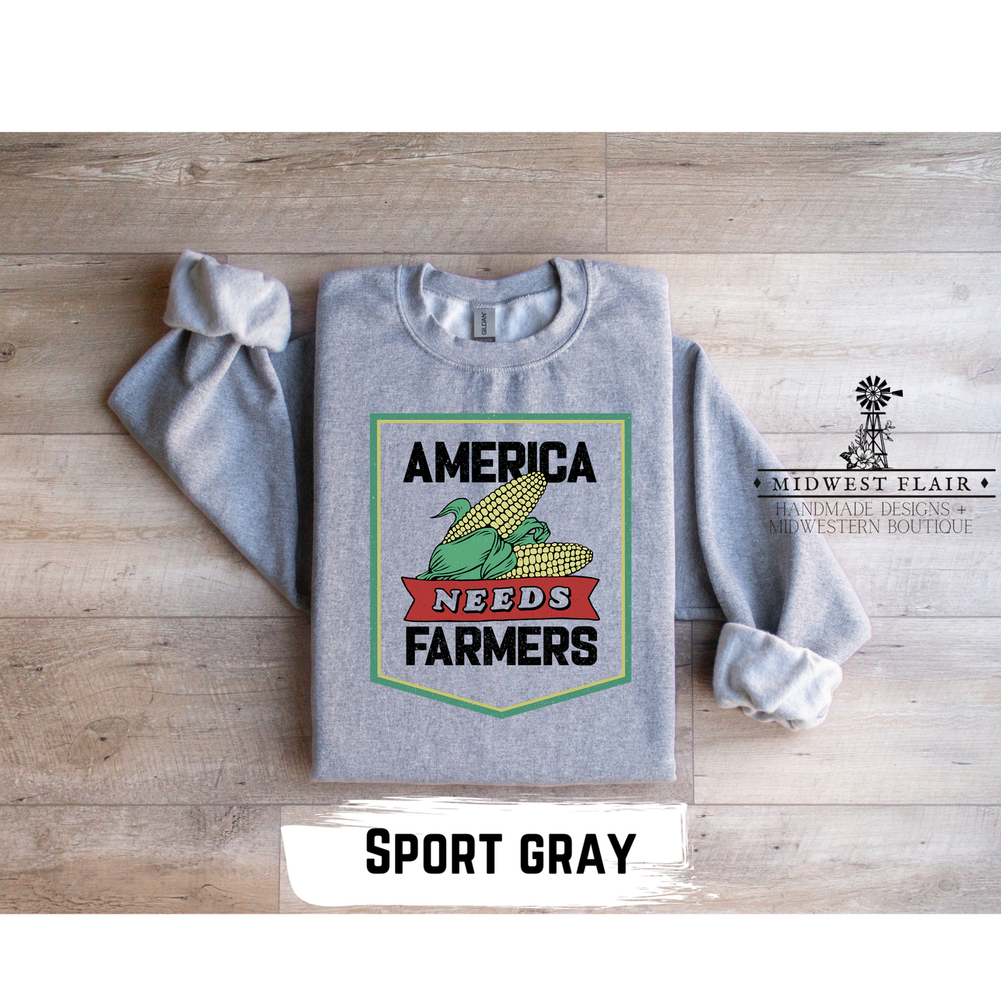 America Needs Farmers- Crewneck [Choose Your Color]