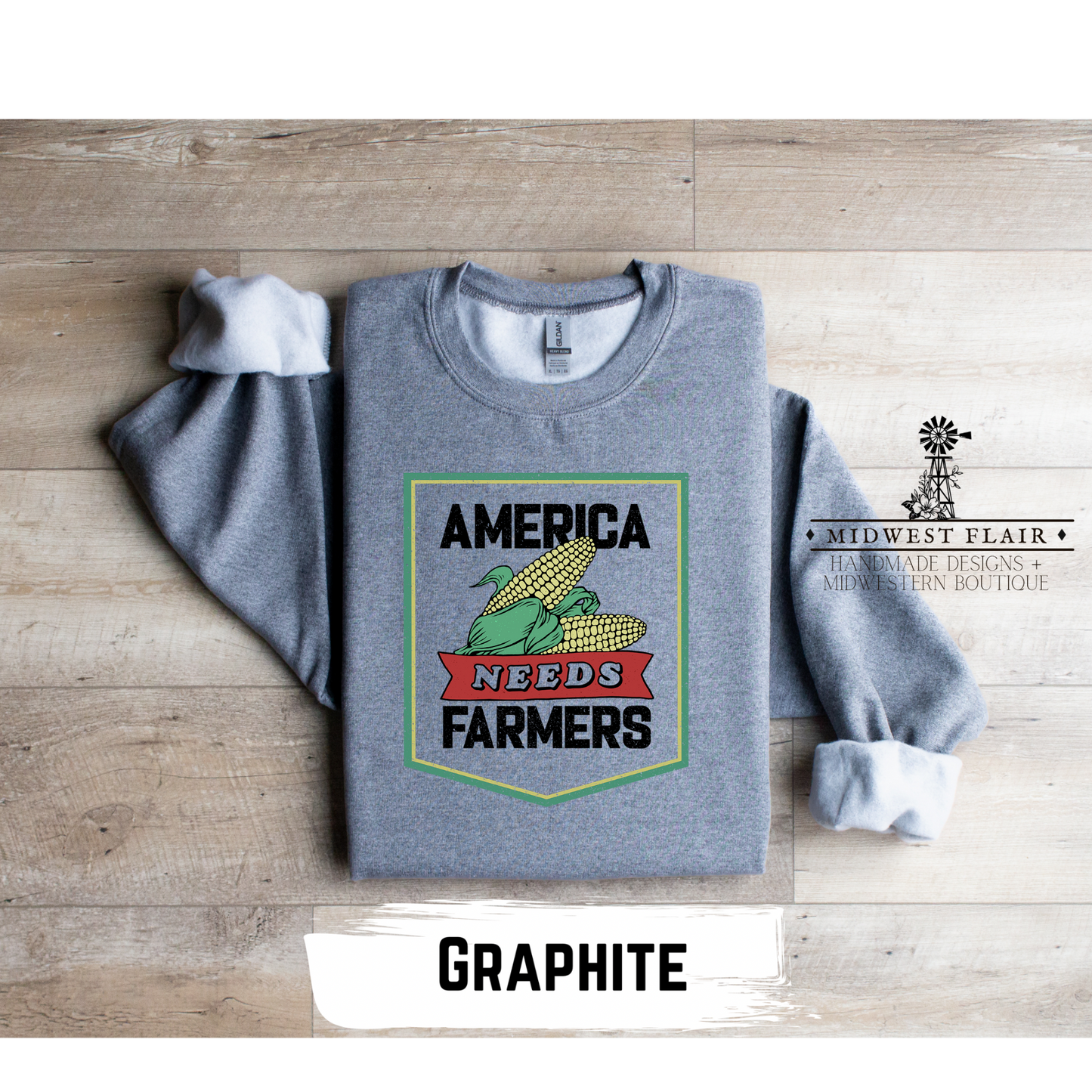 America Needs Farmers- Crewneck [Choose Your Color]