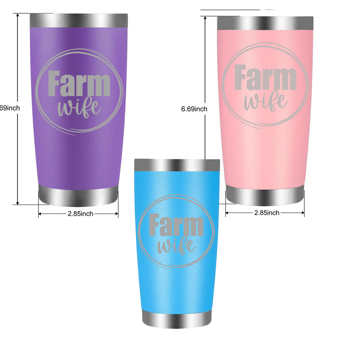 Farm Wife Laser Engraved Tumbler