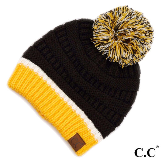 Black and Gold Game Day Beanie