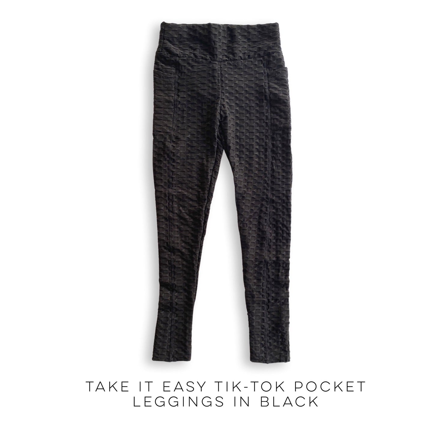 Take It Easy Tik-Tok Pocket Leggings in Black