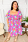 Vacay Vibes Fuchsia Floral Print Fit & Flare Smocked Dress