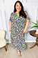 All For You Navy Multicolor Abstract Print Smocked Waist Maxi Dress