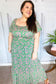 Perfectly You Green Ditzy Floral Fit & Flare Maxi Dress