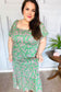 Perfectly You Green Ditzy Floral Fit & Flare Maxi Dress