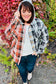 Rust & Charcoal Plaid Colorblock Hoodie Shacket