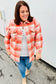 Orange Plaid Flannel Button Down Shacket