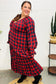 All I Want Red Plaid Elastic V Neck Tiered Maxi Dress