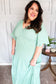 Take You Away Mint Elastic V Neck Tiered Maxi Dress