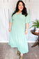 Take You Away Mint Elastic V Neck Tiered Maxi Dress