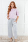 In or Out Wide Leg Cropped Pants in Light Grey