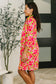 Inspire Collared Dress in Pink Blossom