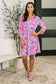 Inspire Collared Dress in Pink Paisley
