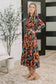 Leafing it All Behind Long Sleeve Tiered Dress