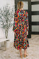 Leafing it All Behind Long Sleeve Tiered Dress