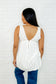 Let em' Breathe V-Neck Tank in Off White