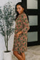 Lizzy Long Sleeve Dress in Olive Paisley