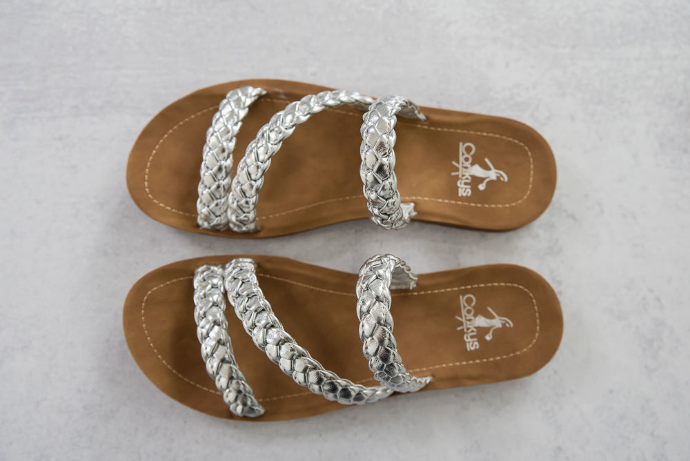 Twist N Shout Sandals in Silver