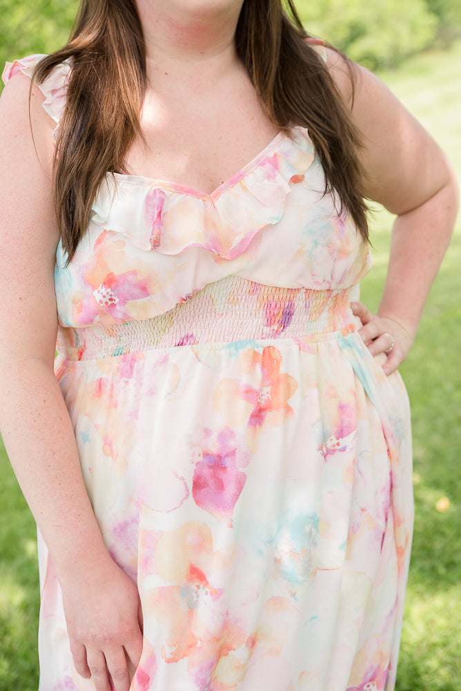 Watercolor Floral Dress