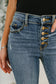 Marion Mid Rise Button Fly Flare with Destroy Fray Hem