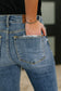 Marion Mid Rise Button Fly Flare with Destroy Fray Hem