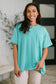 Not That Complicated Textured Boxy Tee in Turquoise