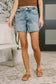 Paige High Waist Rigid Magic Cutoff Short Raw Side Seams